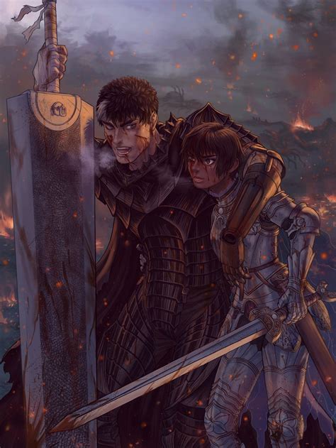 berserk, guts, Casca / Guts x Casca (colored)